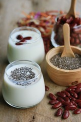 yogurt red bean with milk