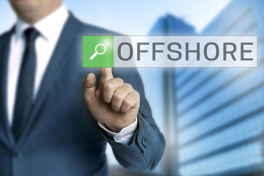 offshore browser is operated by businessman background