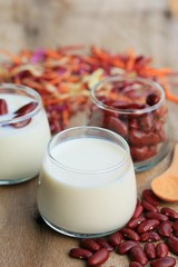 yogurt red bean with milk