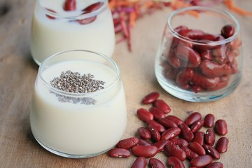 yogurt red bean with milk