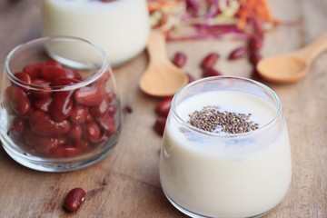 yogurt red bean with milk