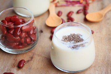 yogurt red bean with milk