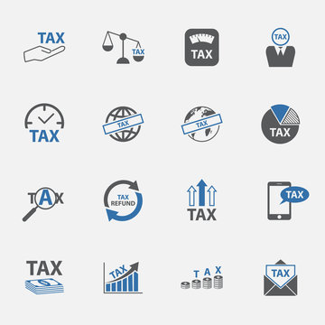tax and money icons set.vector. illustration