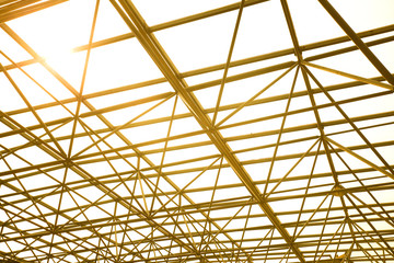 Obraz premium Metal pillar structure of modern office architecture glass roof