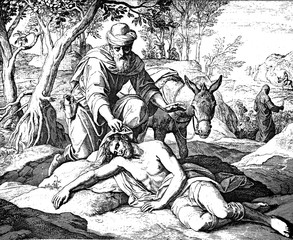 The Good Samaritan 1) Sacred-biblical history of the old and New Testament. two Hundred and forty images Ed. 3. St. Petersburg, 2) 1873. 3) Russia 4) Julius Schnorr von Carolsfeld
