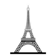Fototapeta na wymiar Eiffel Tower Black Silhouette 