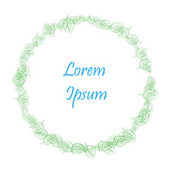 Vector frame green leaves