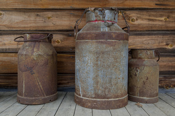 old milk buckets