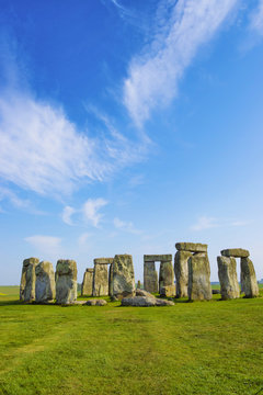 Stonehenge in Wiltshire in England in cloudy weather