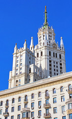 Fototapeta na wymiar Stalin's Empire style building in Moscow, Russia