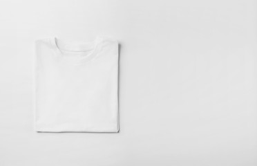Photo of blank tshirt on white background. Wide