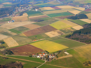 Veduta della campagna coltivata della Baviera,Germania.