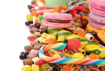 Fototapeta na wymiar Colorful lollipop and candy