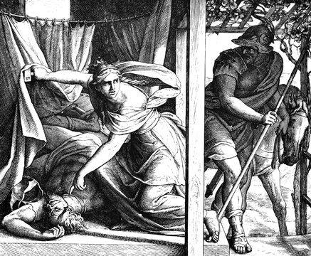 Jael Kills Sisera 1) Sacred-biblical history of the old and New Testament. two Hundred and forty images Ed. 3. St. Petersburg, 2) 1873. 3) Russia 4) Julius Schnorr von Carolsfeld