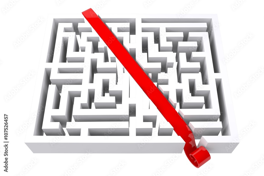 Poster composite image of line through maze