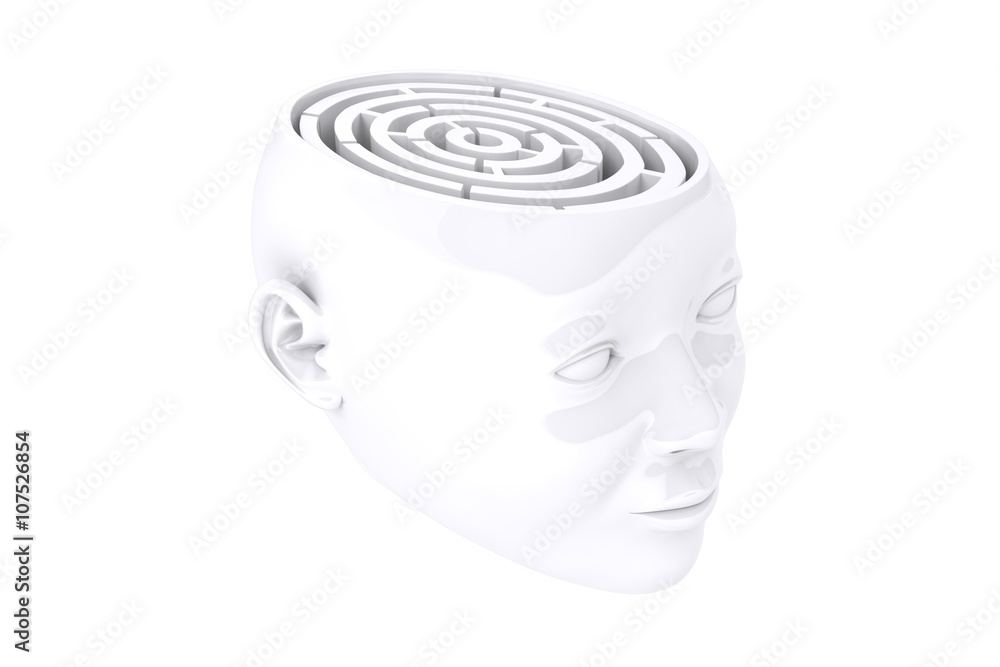 Poster composite image of maze as brain