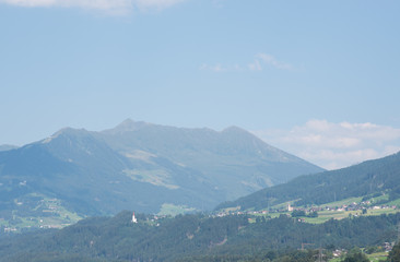 Fototapeta na wymiar Beautiful mountain view with village