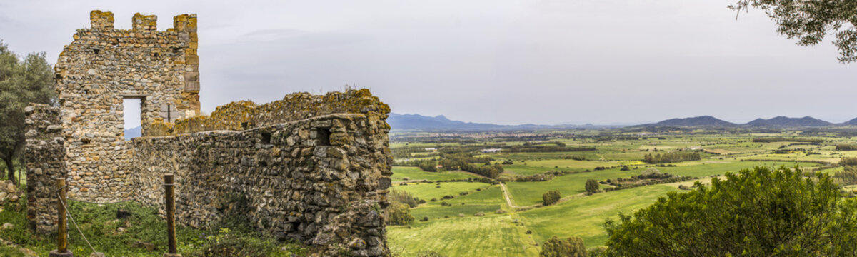 Panoramic from the Castle of Acquafredda. Sardinia. Italy