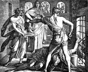 Beheading of John the Baptist 1) Sacred-biblical history of the old and New Testament. two Hundred and forty images Ed. 3. St. Petersburg, 2) 1873. 3) Russia 4) Julius Schnorr von Carolsfeld