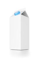Milk or juice package isolated on white background.