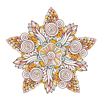 Colorful vector mandala . Ornament for coloring book pages or design decoration