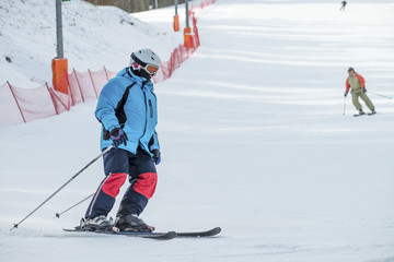 Male skier on mountain