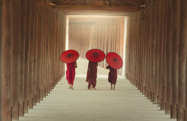 Die Jungen buddhistischer Mönche