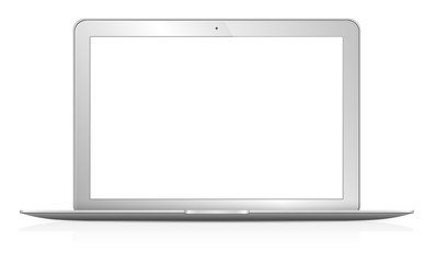 Modern laptop on white background