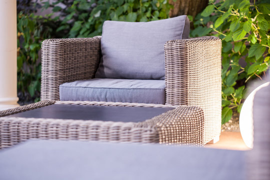 Elegant rattan garden furniture