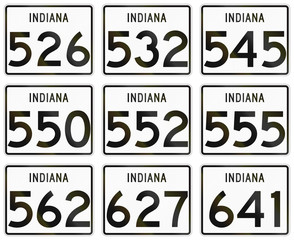Collection of Indiana Route shields used in the United States
