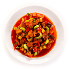 Roasted meat and vegetables 
