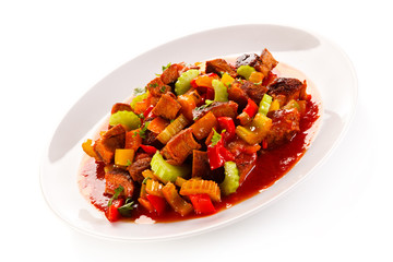 Roasted meat and vegetables 
