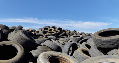Used tires collection for recycling disposal industry