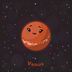 Fototapeta premium Cute planet Venus