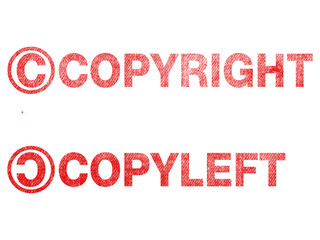 copyright copyleft text label stamp for documents.