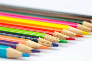 color pencil, colorful kids school artist concept.