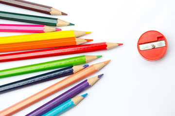 color pencil, business race to be winner concept.