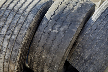 Worn truck tires for recycling