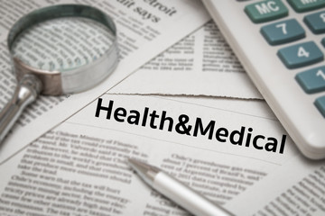 health & medical topic on newspaper