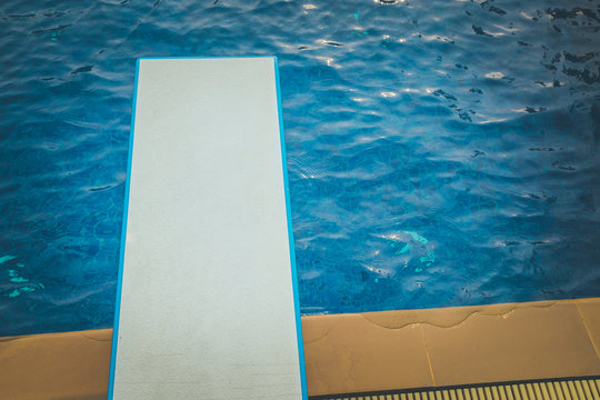 Diving board above water