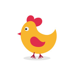 Little hen. Chick. Cartoon flat design