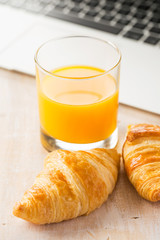 Helathy breakfast in the office