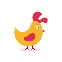 Little cock. Chick. Cartoon flat design