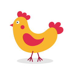 Hen. Cartoon flat design