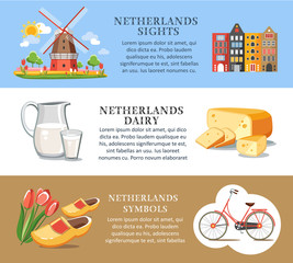 travel info panoramic banners Netherlands background