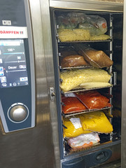 cooking food in the convection oven