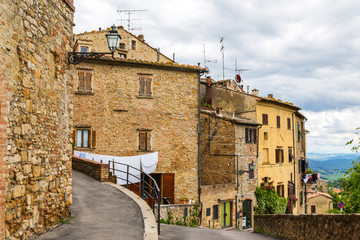 Street of the medieval village Volterra. Italy, Tuscany