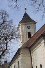 Turm der Dorfkirche in Berlin-Hermsdorf