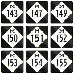 Collection of Michigan Route shields used in the United States