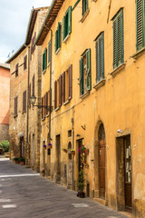 Street of the medieval village Volterra. Italy